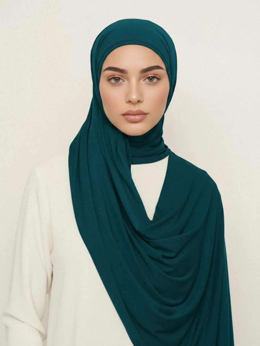 Tayib - Hijab Jersey Premium - Vert Océan