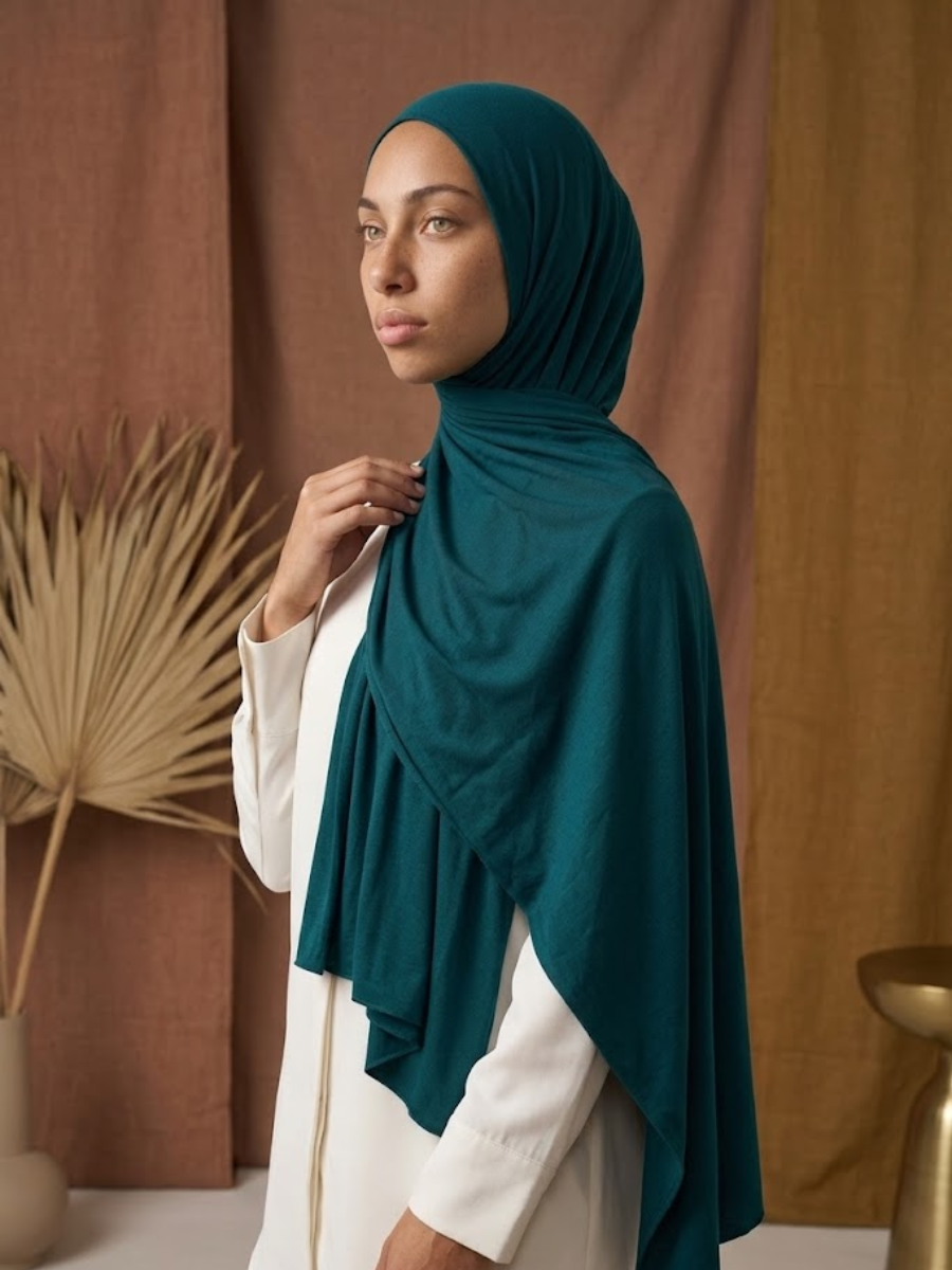 Tayib - Hijab Jersey Premium - Vert Océan
