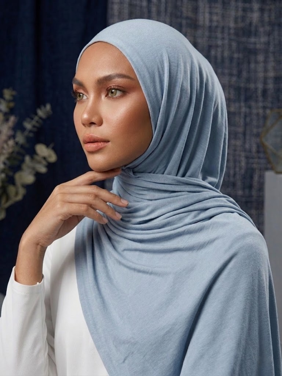 Tayib - Hijab Jersey Premium - Bleu Ciel