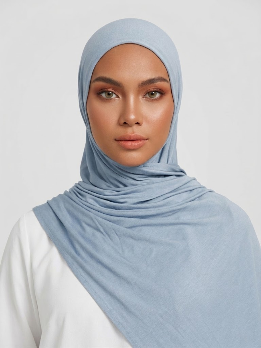 Tayib - Hijab Jersey Premium - Bleu Ciel