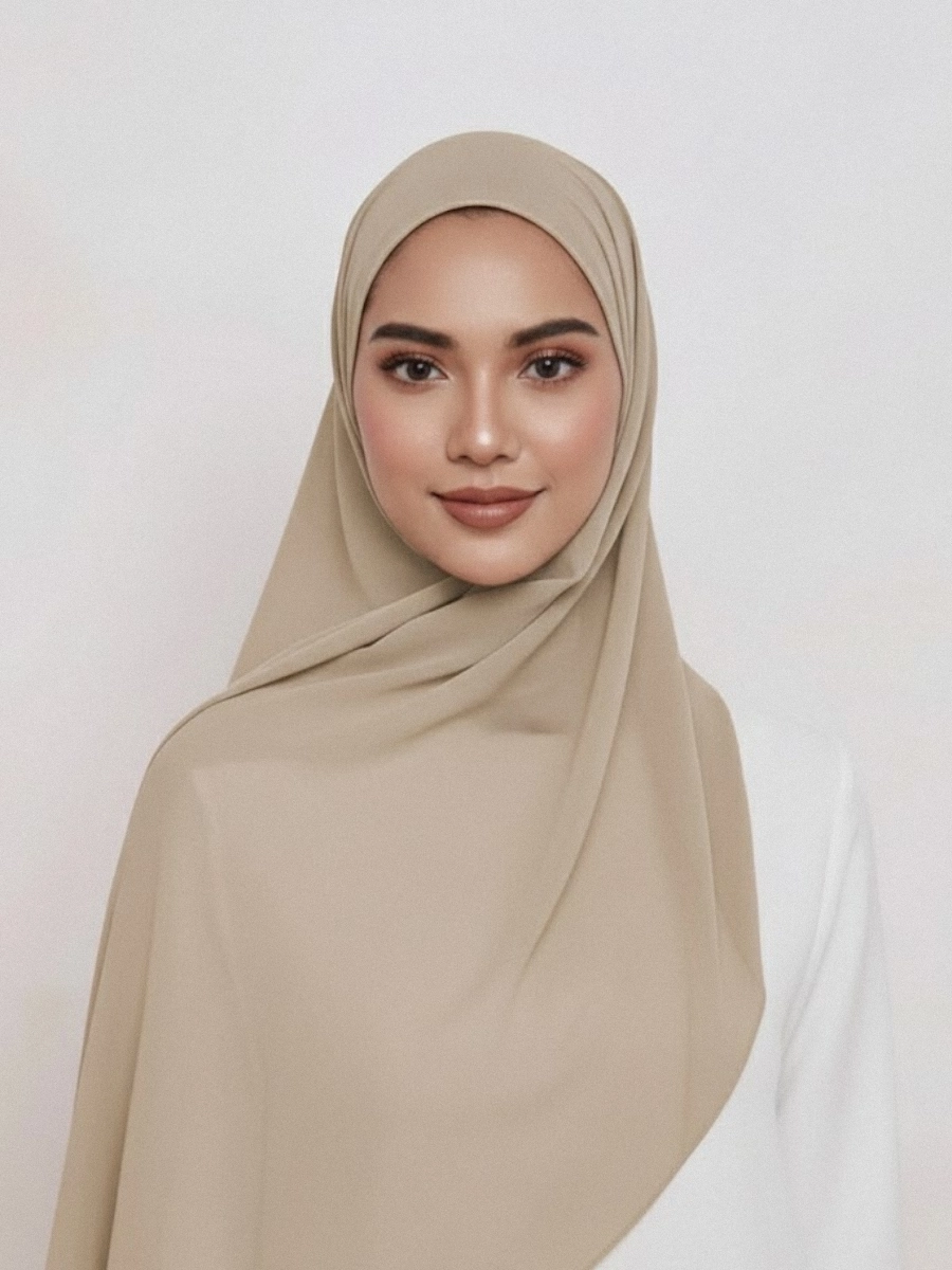 Tayib - Hijab en Mousseline - Beige Poudré