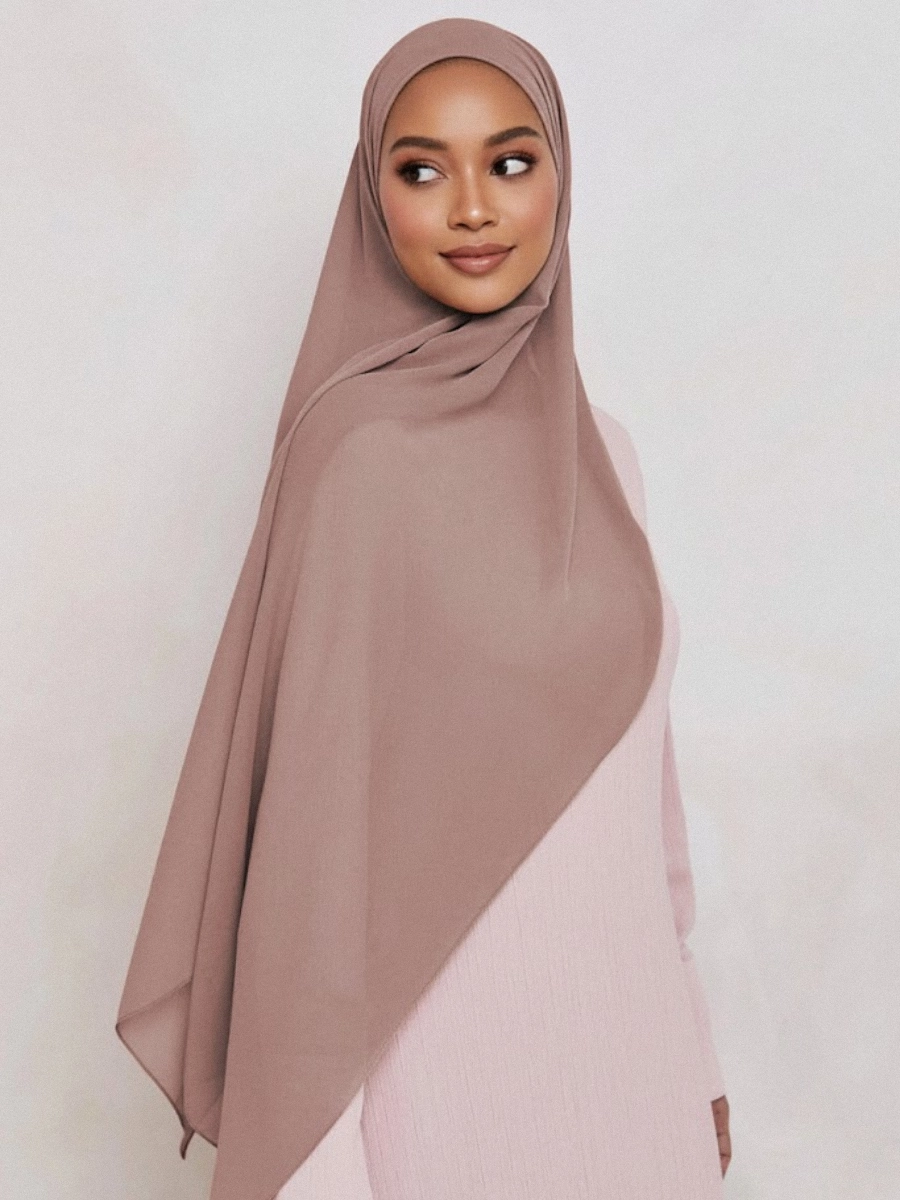 Tayib - Hijab en Mousseline - Bois de Rose