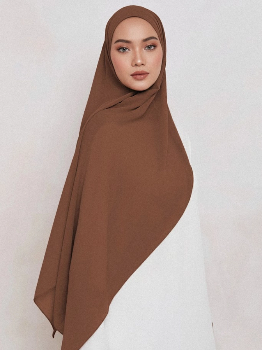 Tayib - Hijab en Mousseline - Chocolat