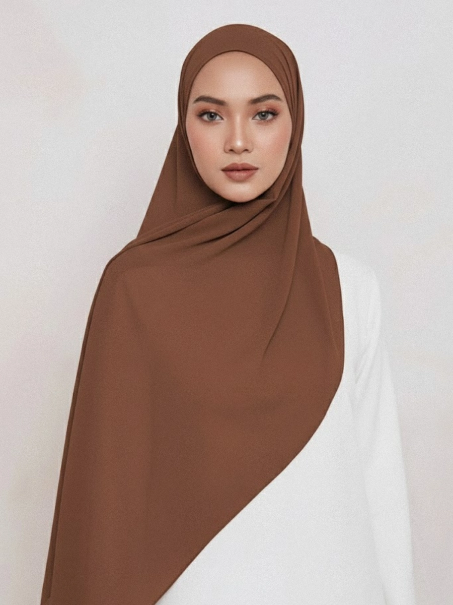 Tayib - Hijab en Mousseline - Chocolat