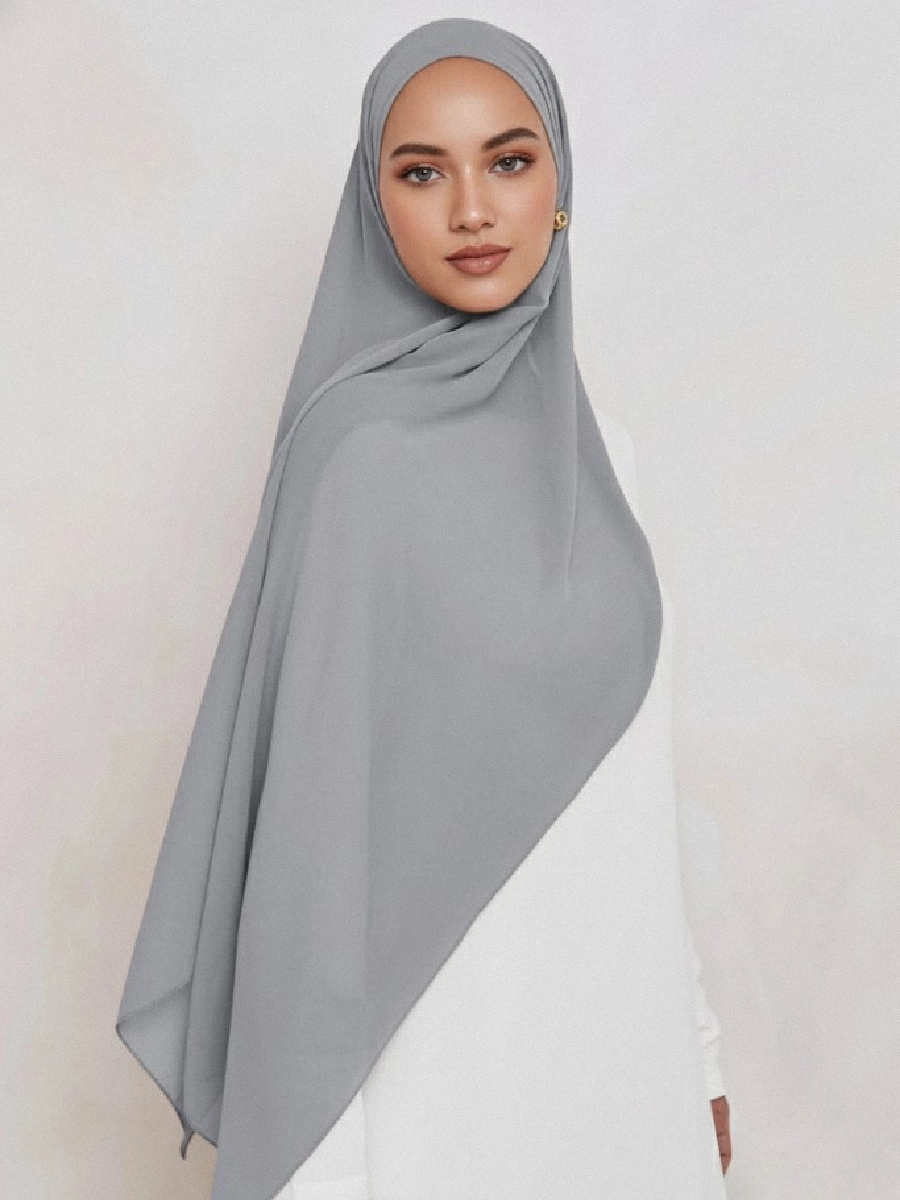 Tayib - Hijab en Mousseline - Gris Nuage