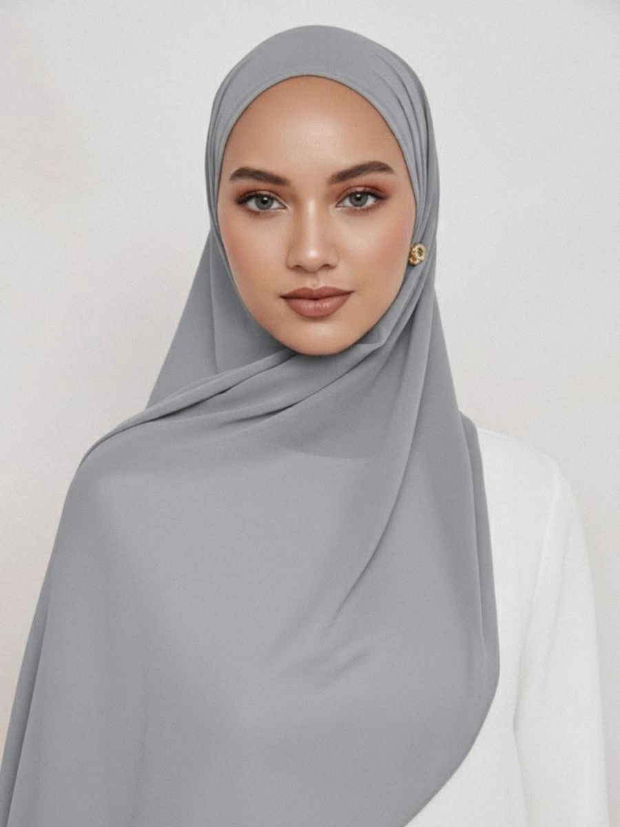 Tayib - Hijab en Mousseline - Gris Nuage