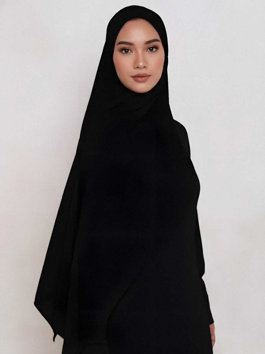 Tayib - Hijab en Mousseline - Noir