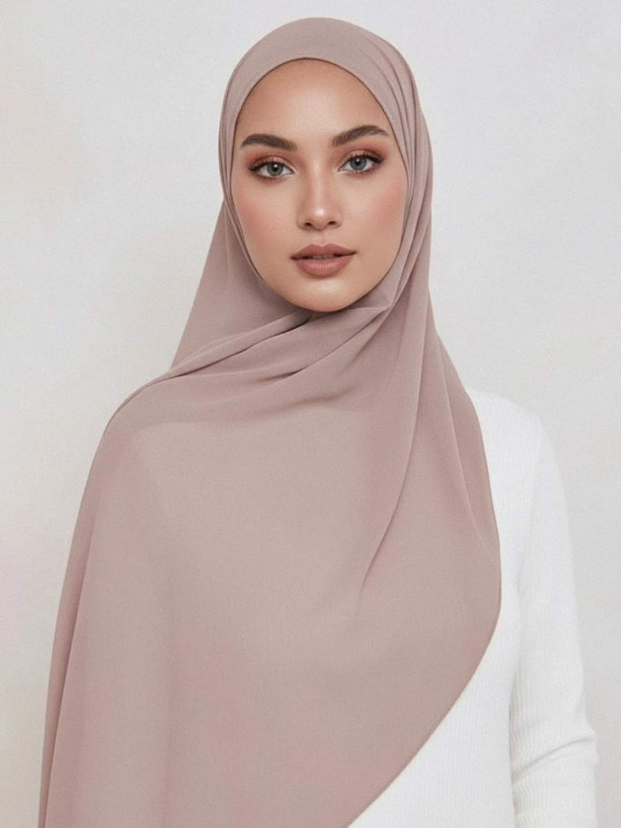 Tayib - Hijab en Mousseline - Rose Poudré