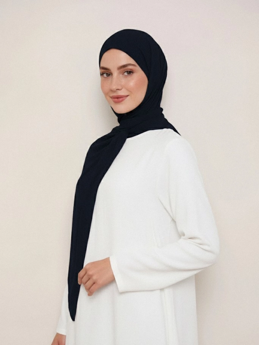Tayib - Hijab en Soie de Médine - Bleu Nuit