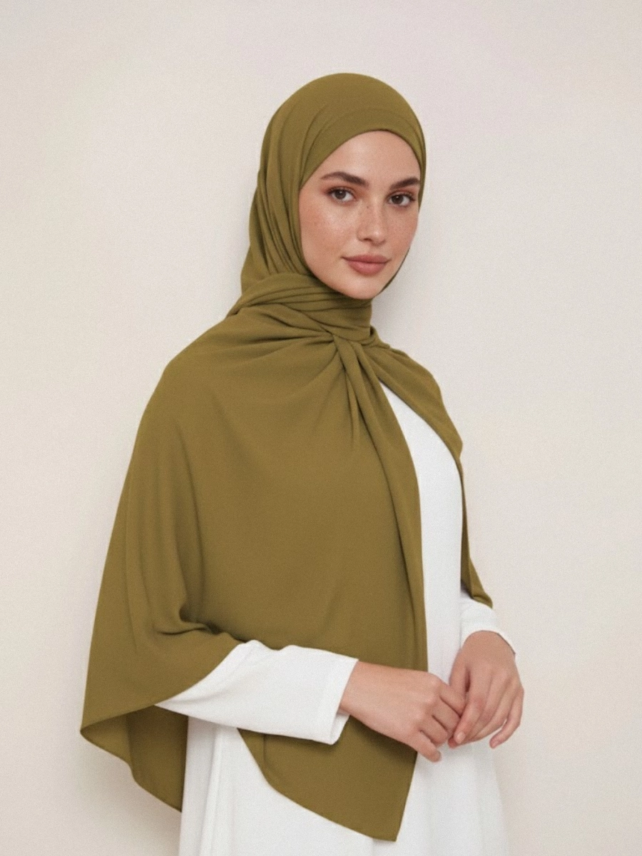 Tayib - Hijab en Soie de Médine - Camel Intense
