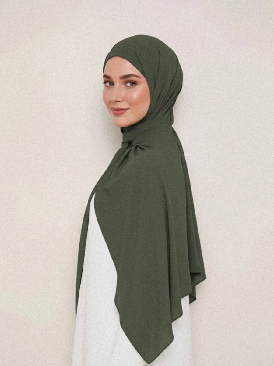 Tayib - Hijab en Soie de Médine - Kaki