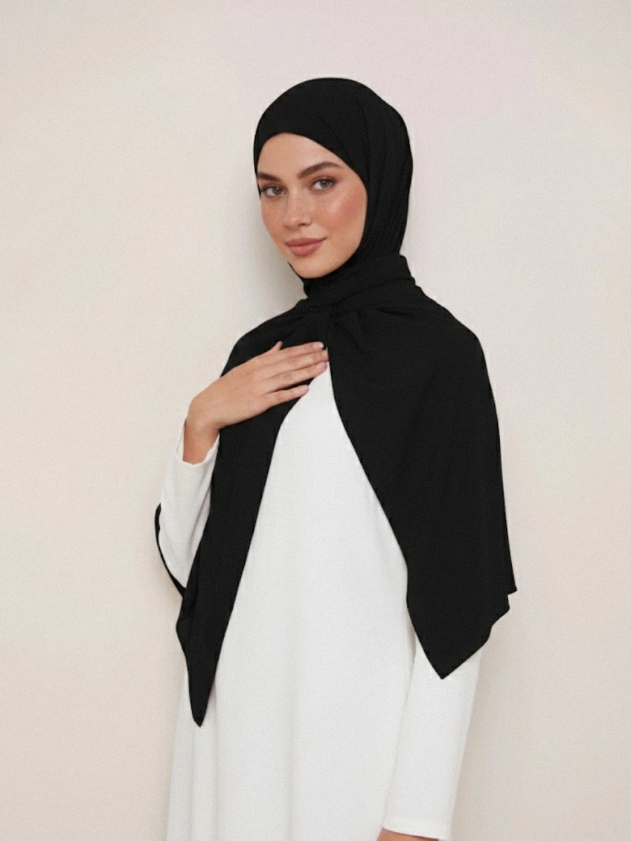 Tayib - Hijab en Soie de Médine - Noir
