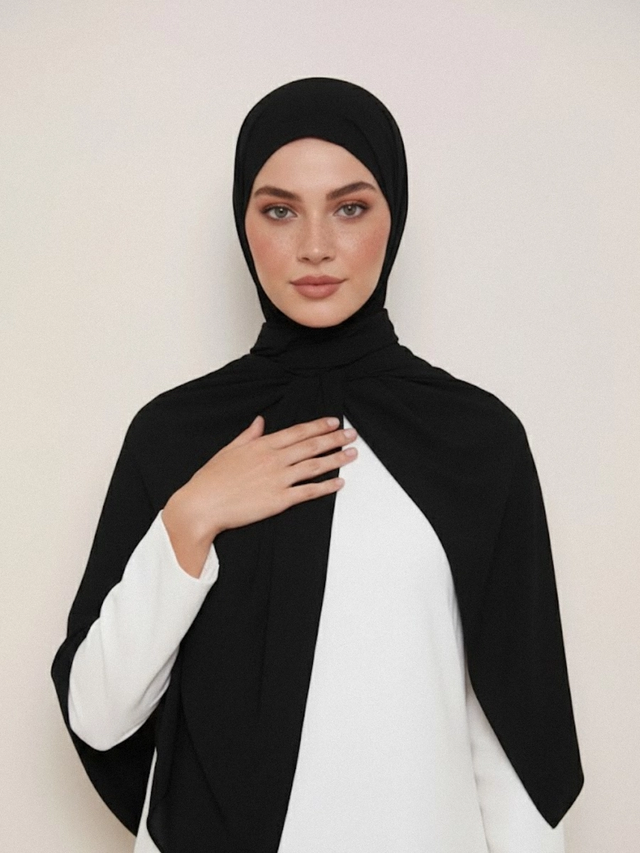Tayib - Hijab en Soie de Médine - Noir