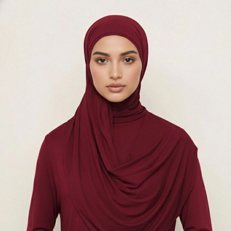 hijab jersey bordeaux pour travail