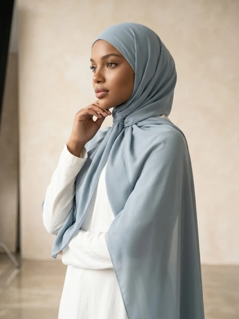 Hijab en Soie de Médine - Gris