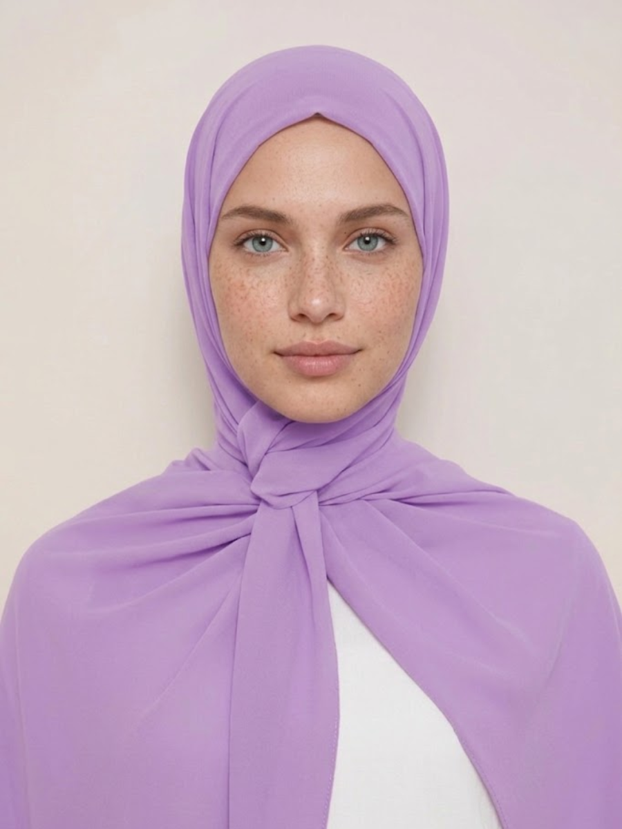 Hijab en Soie de Médine - Lilas