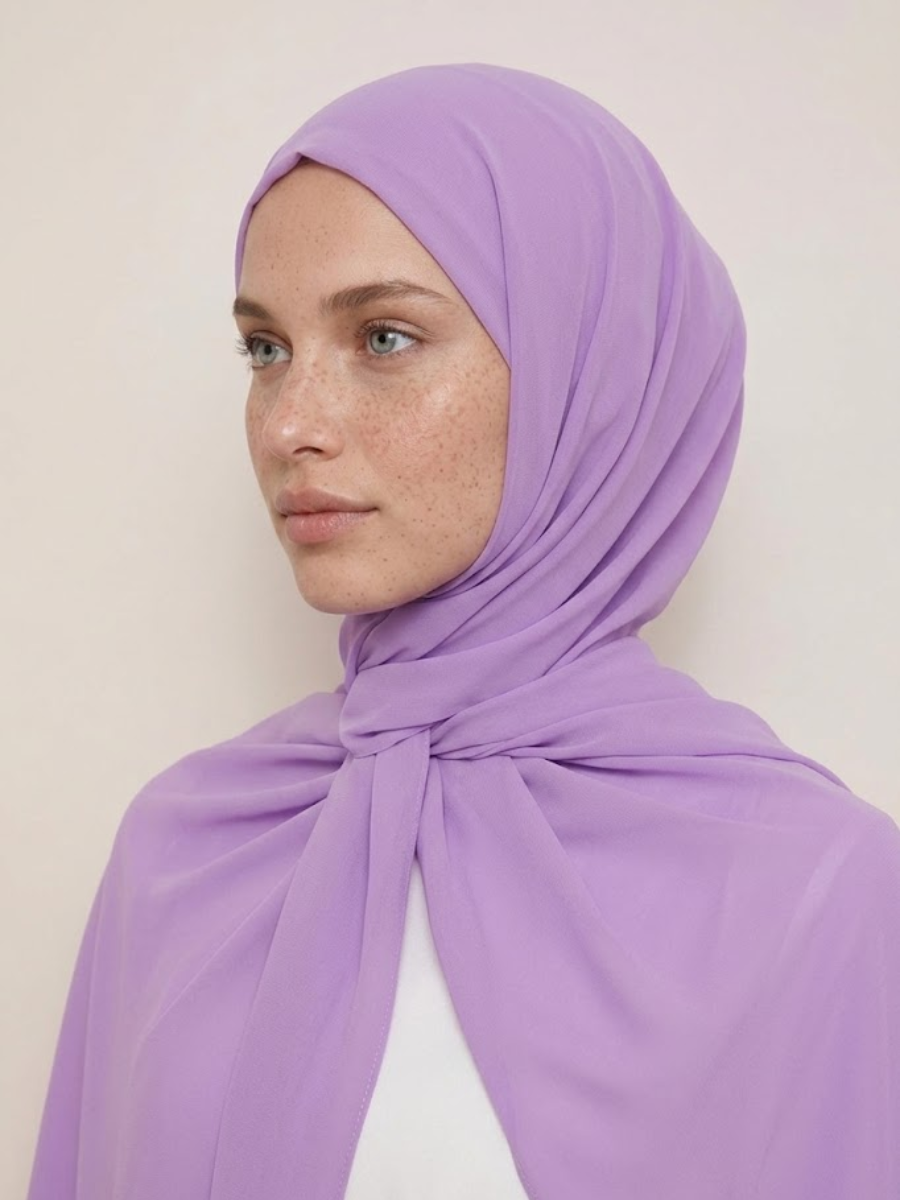 Hijab en Soie de Médine - Lilas