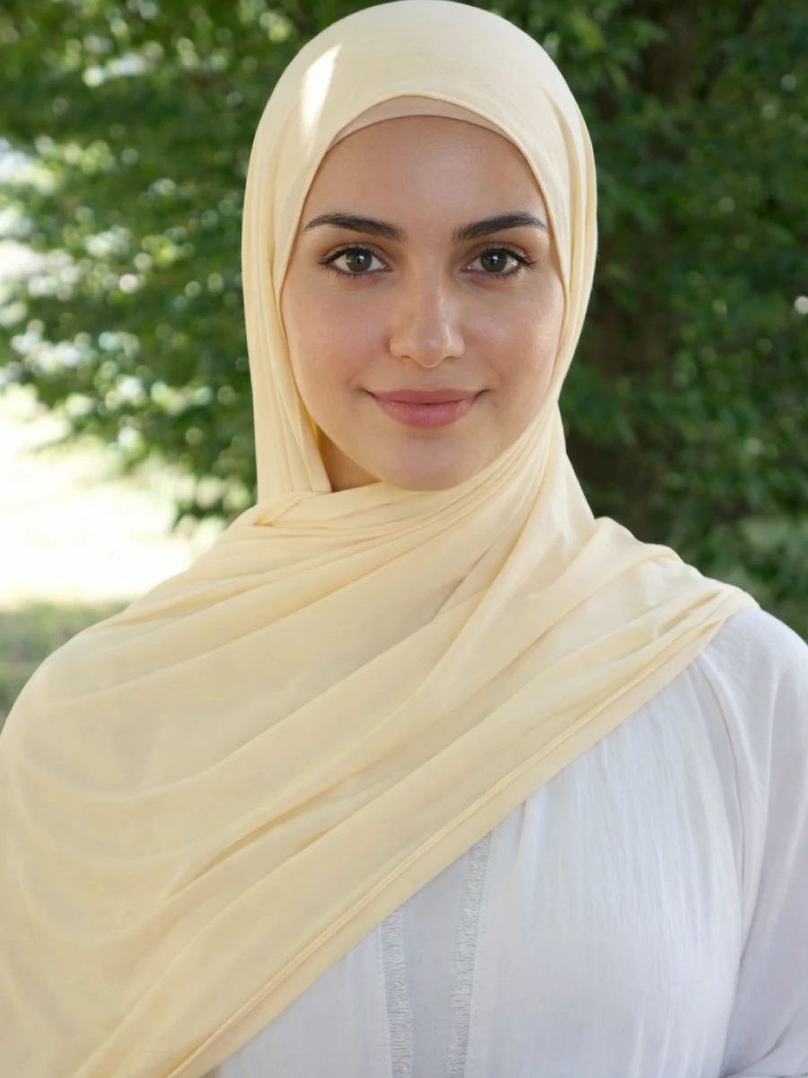 Tayib - Hijab en Mousseline - Jaune Pastel