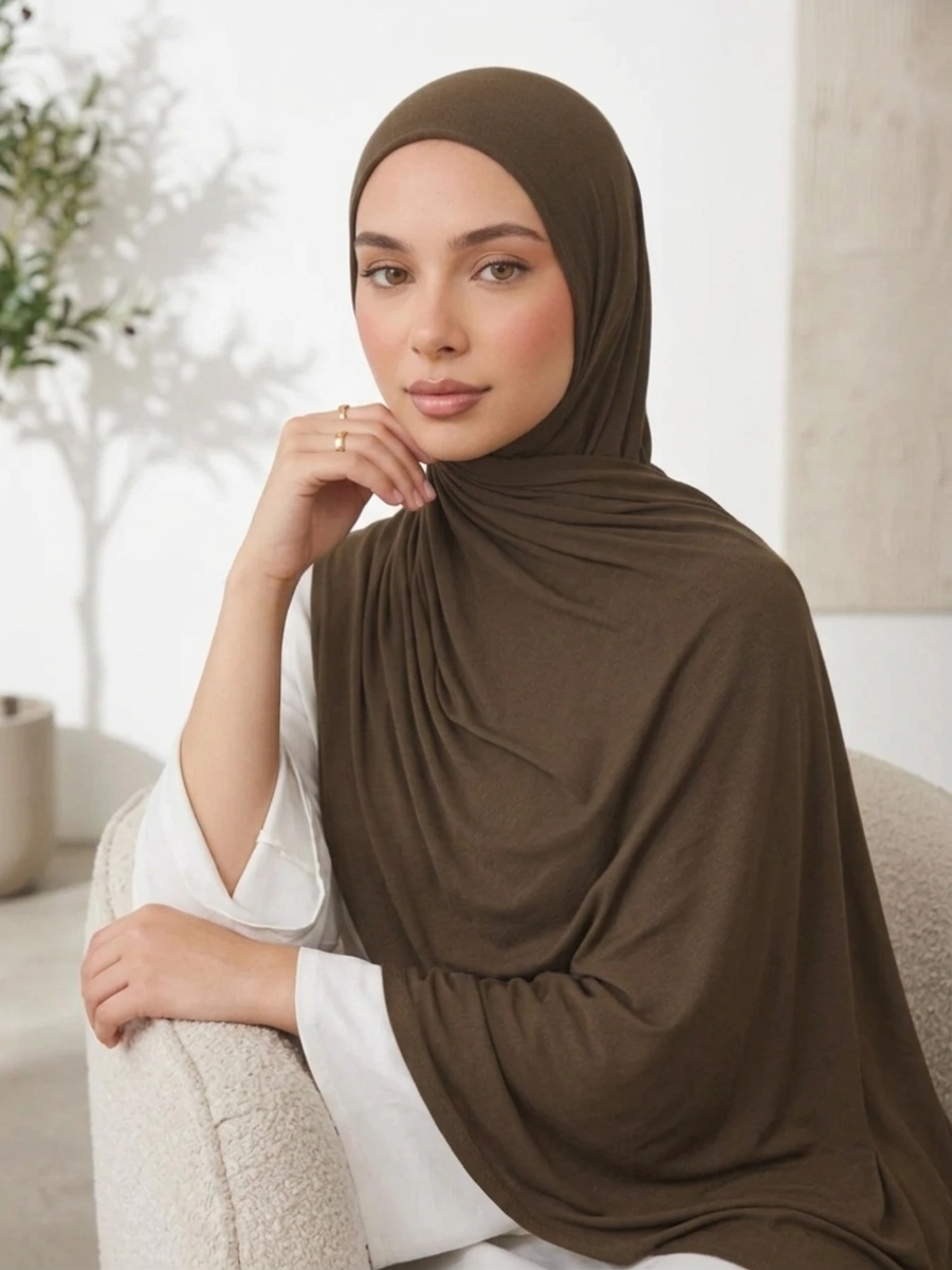 Hijab Jersey Premium - Marron Clair