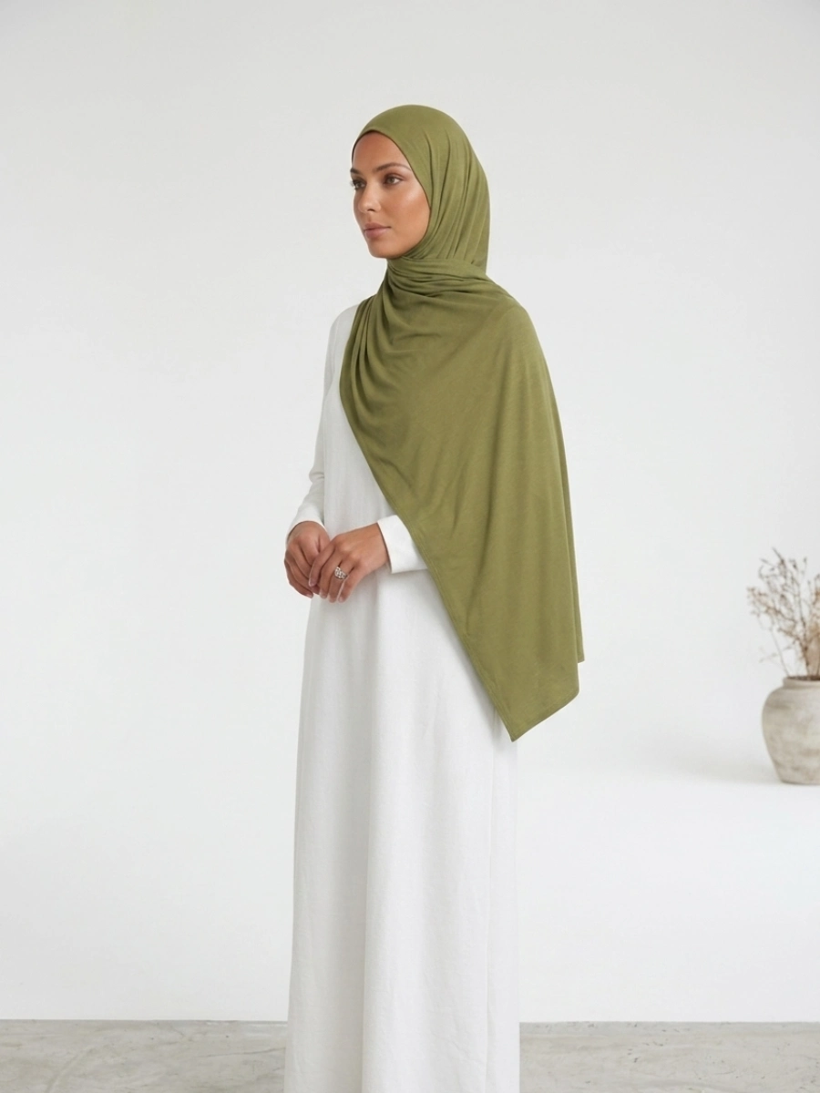 Hijab Jersey Premium - Olive Douce