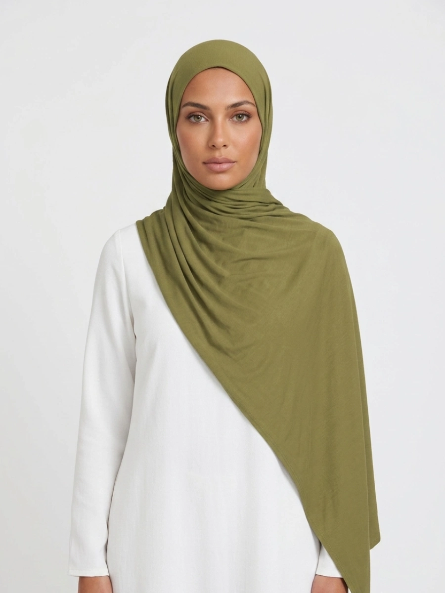 Hijab Jersey Premium - Olive Douce