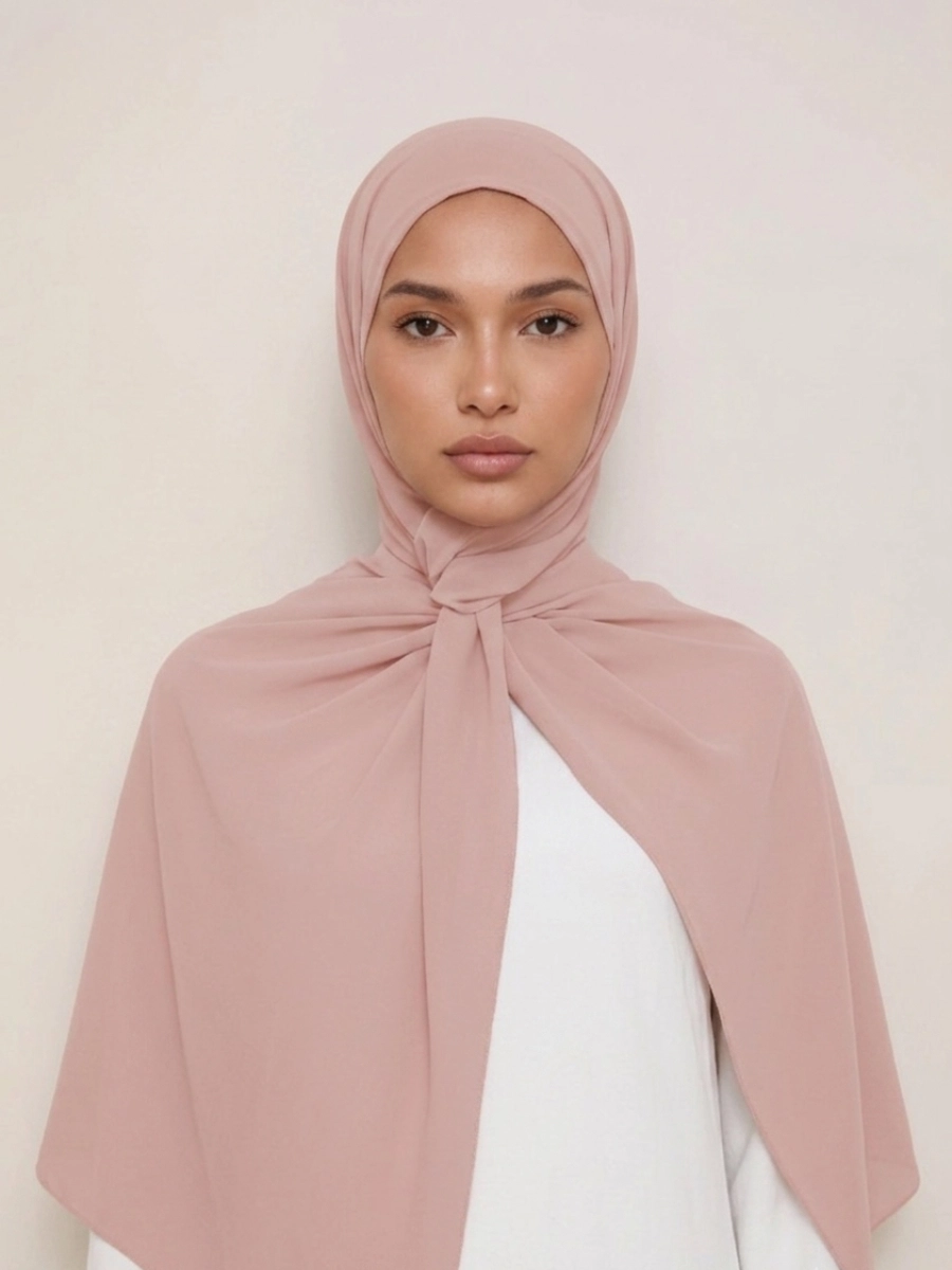 Hijab en Soie de Médine - Rose Poudré