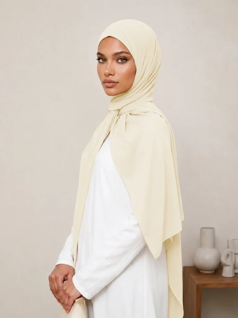 Hijab en Soie de Médine - Vanille