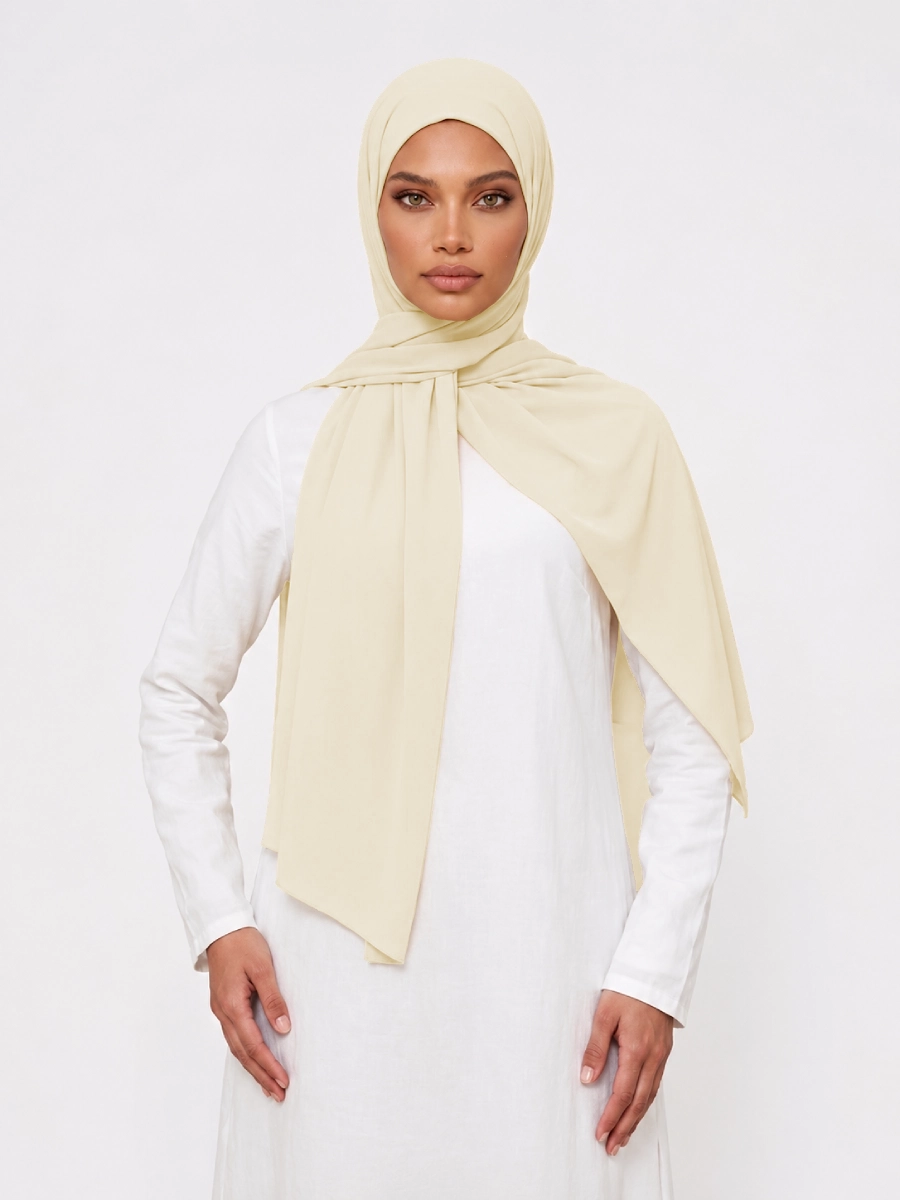 Hijab en Soie de Médine - Vanille
