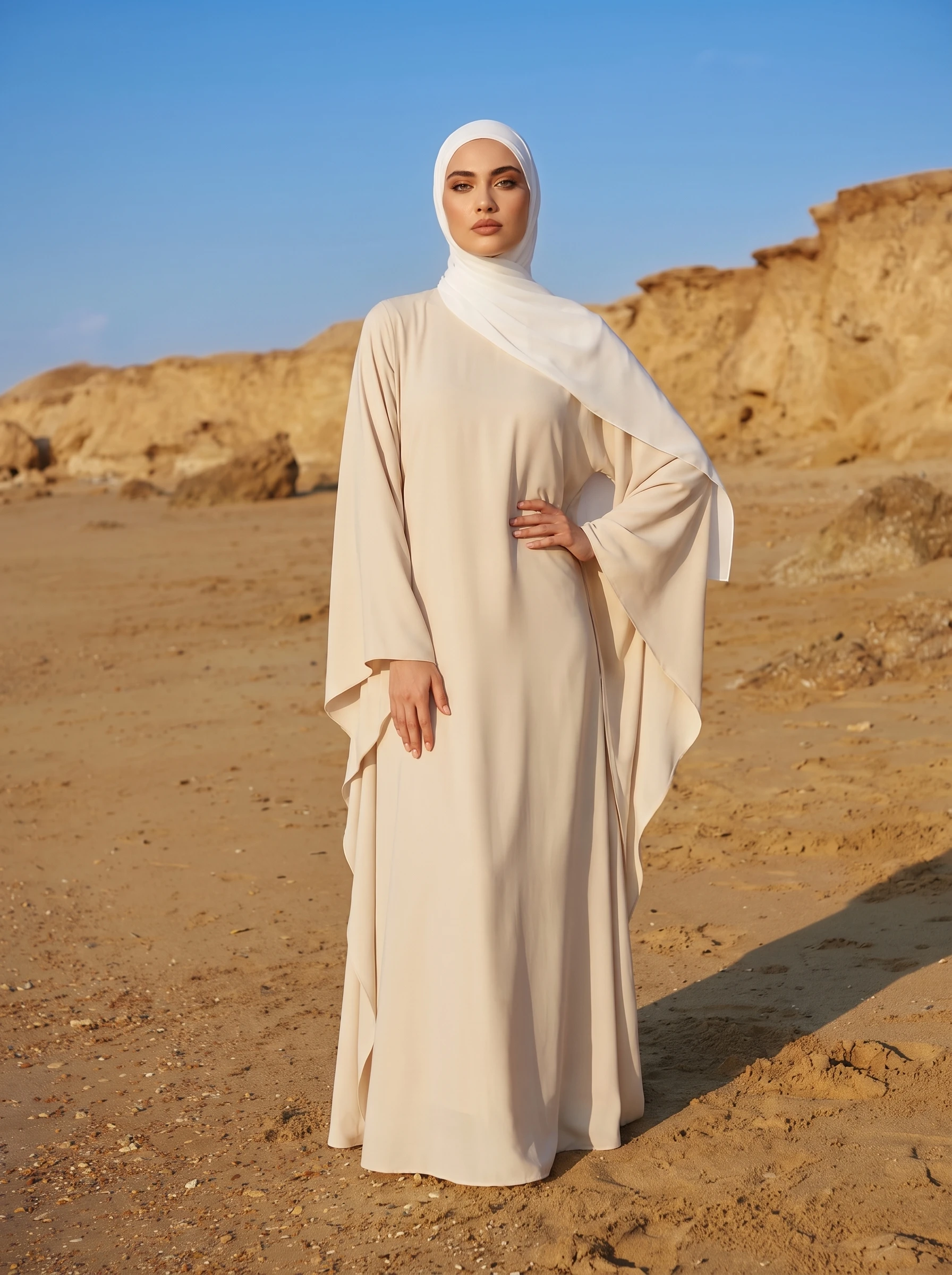 Femme portant hijab mousseline blanc